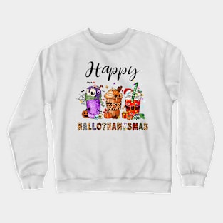 Happy HalloThanksMas  Halloween Christmas Crewneck Sweatshirt